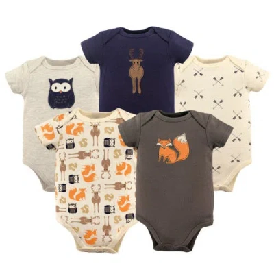 Hudson Baby Essential Cotton Bodysuits 5-piece Set In Multi