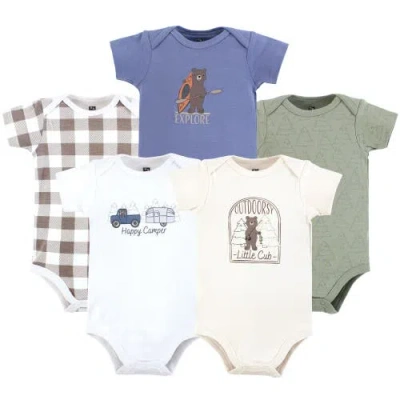 Hudson Baby Essential Cotton Bodysuits 5-piece Set In Multi