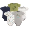 Hudson Baby Essential Cotton Bodysuits 5-piece Set In Multi