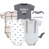 Hudson Baby Essential Cotton Bodysuits 5-piece Set In Multi