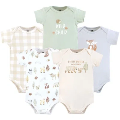Hudson Baby Essential Cotton Bodysuits 5-piece Set In Multi