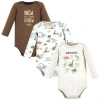 Hudson Baby Kids'  Essential Long-sleeve Cotton Bodysuit Triple Set