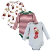 Hudson Baby Kids'  Essential Long-sleeve Cotton Bodysuit Triple Set