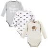 Hudson Baby Kids'  Essential Long-sleeve Cotton Bodysuit Triple Set