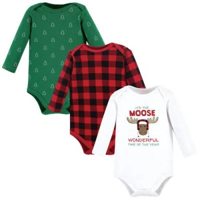 Hudson Baby Kids'  Essential Long-sleeve Cotton Bodysuit Triple Set