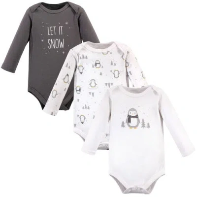 Hudson Baby Kids'  Essential Long-sleeve Cotton Bodysuit Triple Set