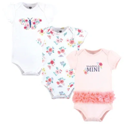 Hudson Baby Essential Three-piece Set Of Cotton Bodysuits In Pink