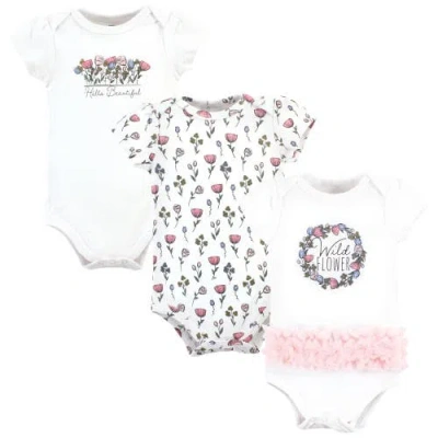 Hudson Baby Essential Three-piece Set Of Cotton Bodysuits In White