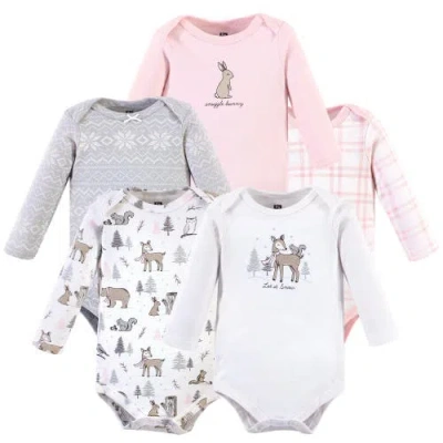 Hudson Baby Everyday Long-sleeve Cotton Bodysuits Bundle Of 5 In Multi