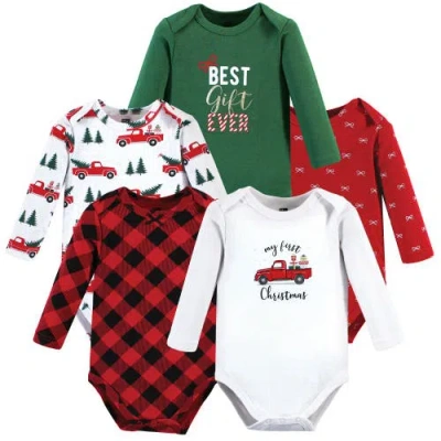 Hudson Baby Everyday Long-sleeve Cotton Bodysuits Bundle Of 5 In Multi