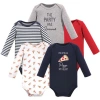 Hudson Baby Five-piece Collection Of Long-sleeve Cotton Bodysuits In Multi