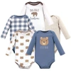 Hudson Baby Five-piece Collection Of Long-sleeve Cotton Bodysuits In Multi