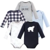 Hudson Baby Five-piece Collection Of Long-sleeve Cotton Bodysuits In Multi