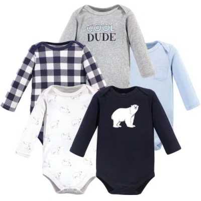 Hudson Baby Five-piece Collection Of Long-sleeve Cotton Bodysuits In Multi