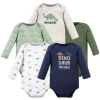 Hudson Baby Five-piece Collection Of Long-sleeve Cotton Bodysuits In Multi