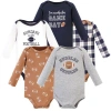 Hudson Baby Five-piece Collection Of Long-sleeve Cotton Bodysuits In Multi