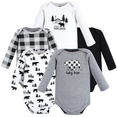 Hudson Baby Five-piece Collection Of Long-sleeve Cotton Bodysuits In Multi