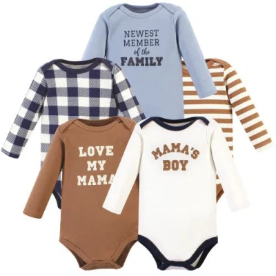 Hudson Baby Five-piece Collection Of Long-sleeve Cotton Bodysuits In Multi