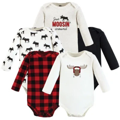 Hudson Baby Five-piece Collection Of Long-sleeve Cotton Bodysuits In Multi
