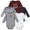 Hudson Baby Five-piece Collection Of Long-sleeve Cotton Bodysuits In Multi