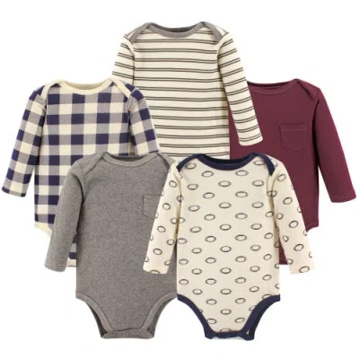 Hudson Baby Five-piece Collection Of Long-sleeve Cotton Bodysuits In Multi