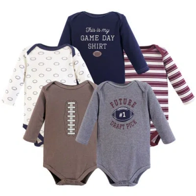 Hudson Baby Five-piece Collection Of Long-sleeve Cotton Bodysuits In Multi