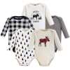 Hudson Baby Five-piece Collection Of Long-sleeve Cotton Bodysuits In Neutral