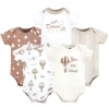 Hudson Baby Kids'  Five-piece Set Of Cotton Infant All-in-one Bodysuits In Brown