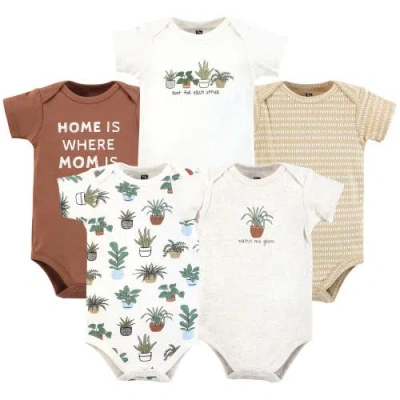 Hudson Baby Kids'  Five-piece Set Of Cotton Infant All-in-one Bodysuits In Brown