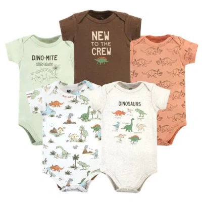 Hudson Baby Kids'  Five-piece Set Of Cotton Infant All-in-one Bodysuits In Brown
