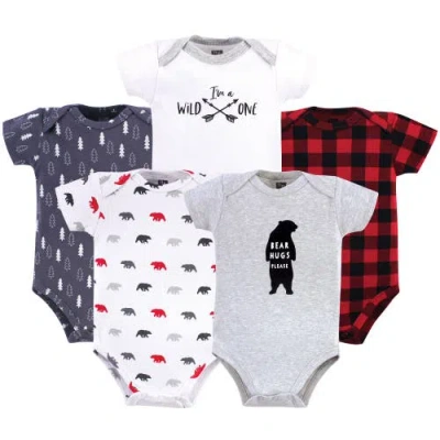 Hudson Baby Kids'  Five-piece Set Of Cotton Infant All-in-one Bodysuits In Gray
