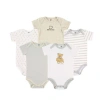 Hudson Baby Kids'  Five-piece Set Of Cotton Infant All-in-one Bodysuits In Gray