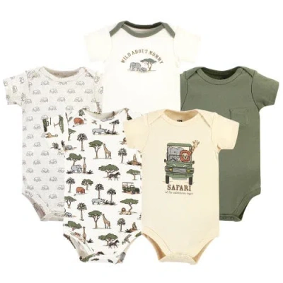 Hudson Baby Kids'  Five-piece Set Of Cotton Infant All-in-one Bodysuits In Green