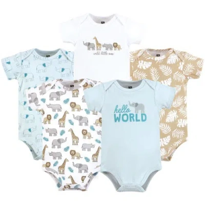 Hudson Baby Kids'  Five-piece Set Of Cotton Infant All-in-one Bodysuits In Green