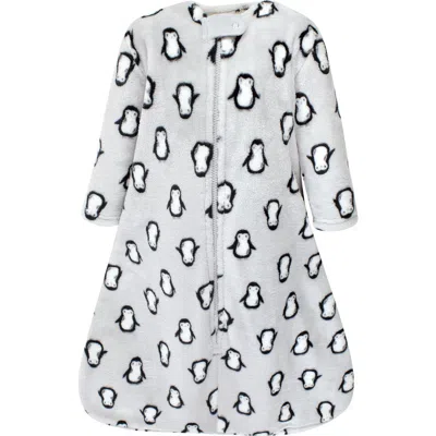Hudson Baby Flannel Sleep Sack With Plush Full-arm Coverage In Gray