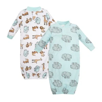 Hudson Baby Kids'  Fleece Gowns 2pack In Multi