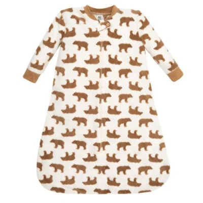 Hudson Baby Fleece Long-sleeve Sleeping Bag In Brown