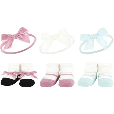 Hudson Baby Headband & Socks Giftset (baby) In Blush Mint