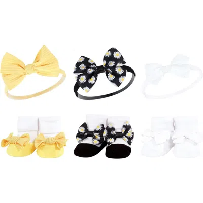 Hudson Baby Headband & Socks Giftset In Black Daisy