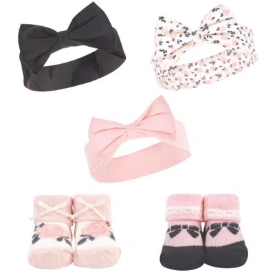 Hudson Baby Headband And Socks Set (baby) In Pink
