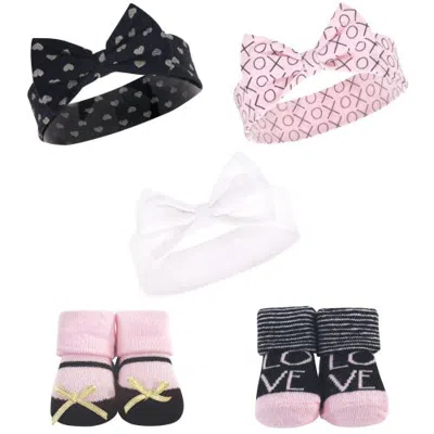 Hudson Baby Headband And Socks Set (baby) In Pink