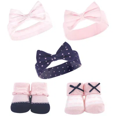 Hudson Baby Headband And Socks Set (baby) In Pink