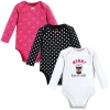 Hudson Baby Infant Breathable Cotton Long-sleeve Bodysuit Bundle 3 Count In Multi