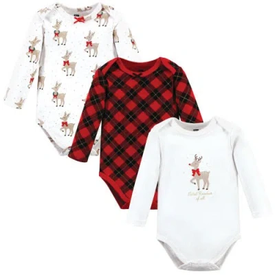 Hudson Baby Infant Breathable Cotton Long-sleeve Bodysuit Bundle 3 Count In Multi