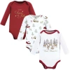 Hudson Baby Infant Breathable Cotton Long-sleeve Bodysuit Bundle 3 Count In Multi