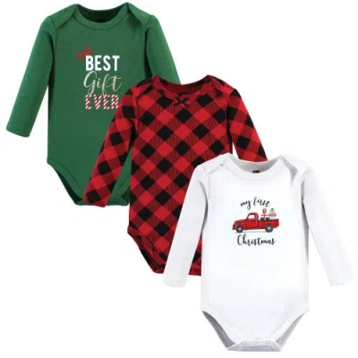 Hudson Baby Infant Breathable Cotton Long-sleeve Bodysuit Bundle 3 Count In Multi