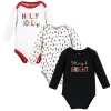 Hudson Baby Infant Breathable Cotton Long-sleeve Bodysuit Bundle 3 Count In Multi