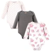 Hudson Baby Infant Breathable Cotton Long-sleeve Bodysuit Bundle 3 Count In Multi