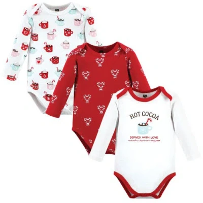 Hudson Baby Infant Breathable Cotton Long-sleeve Bodysuit Bundle 3 Count In Multi