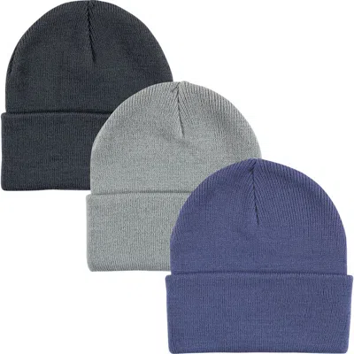 Hudson Baby Kids'  Knitted Fold-over Beanies In Gold